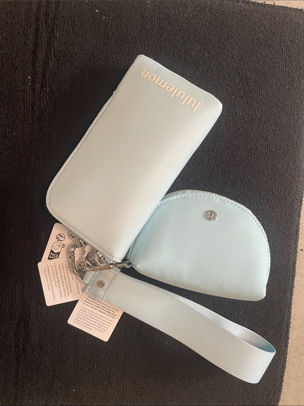 NEW lululemon athletica Light Blue Key & Card Holder Set
